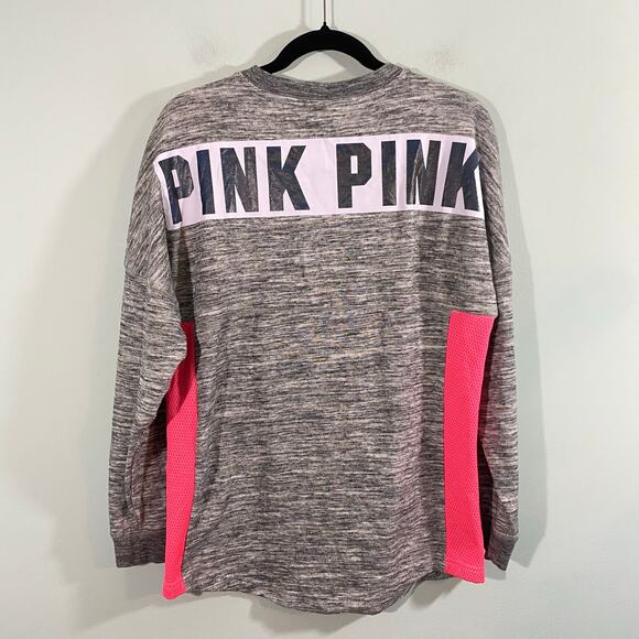 PINK Victoria's Secret Grey Large Print Graphics Pullover Sweatshirt Size XS - Picture 8 of 8